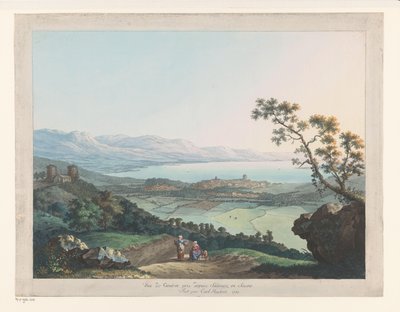 Utsikt över Genève Utsikt över Genève tagen från Saconex i Savoie (titel på objekt) av Carl Ludwig Hackert