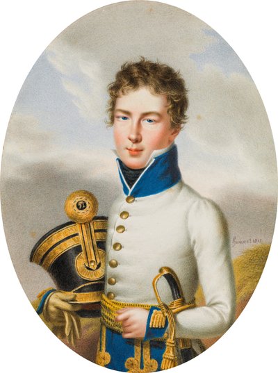 Löjtnant i k.k. Ungerska infanteriregementet löjtnant fältmarskalk Nikolaus Prins Esterhazy av Carl Ludwig Hummel de Bourdon