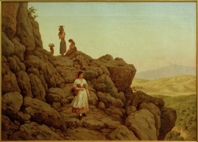 C.L.Jessen, stenigt landskap nära Rocca di Papa av Carl Ludwig Jessen