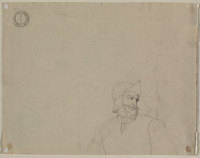 Soldat i ett landskap (verso) av Carl Ludwig Tischbein