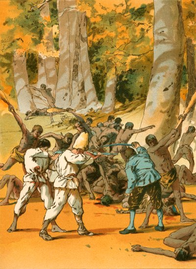 En livlig konflikt för Robinson Crusoe av Carl Marr
