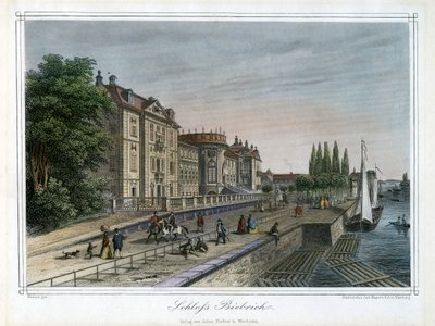 Biebrich-palatset, Wiesbaden, Tyskland, c1820 av Carl Mayer