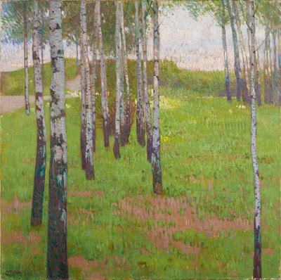 Björklund i kvällsljuset av Carl Moll