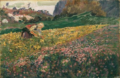 Flicka i blomsterängen av Carl Moll