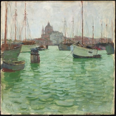 Santa Marie della Salute (olja på panel) av Carl Moll