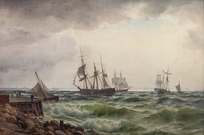 Fartyg under land efter en storm av Carl Neumann
