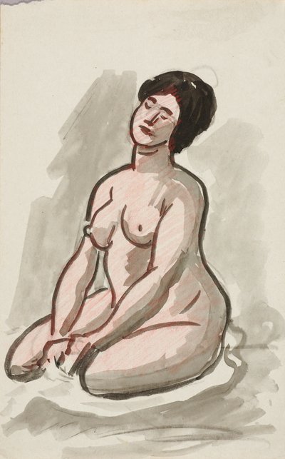 Kvinnlig nakenbild, sittande av Carl Newman