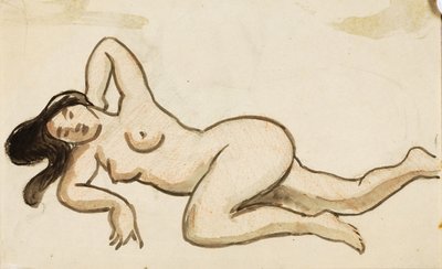 Liggande kvinnlig nakenbild av Carl Newman