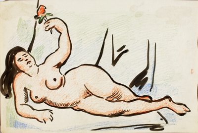Liggande naken av Carl Newman