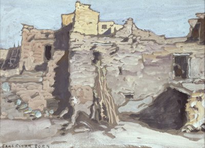 Walpi (tempera på papper) av Carl Oscar Borg