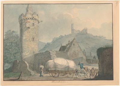 Vy över Weinheim vid floden Neckar av Carl Philipp Fohr