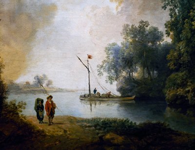 Landskap med flod, ca 1780, av Carl Philipp Schallhas (1767-1797), detalj, Ungern av Carl Philipp Schallhas