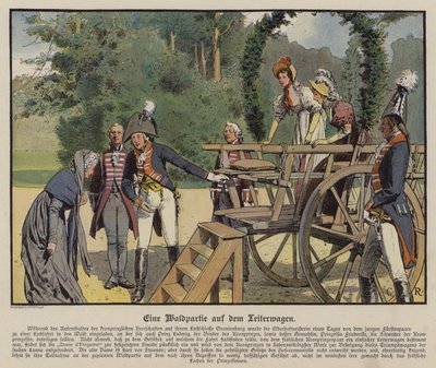 En utflykt till skogen (färg litho) av Carl Röchling