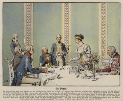 Hos Paretz (färg litho) av Carl Röchling