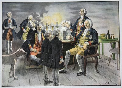 Kronprins Fredrik och Prins Henrik bemannar i tobak av Carl Röchling