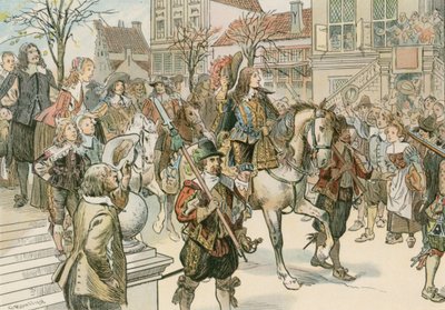 Den store kurfurstens (1620-1688) ankomst till Haag för hans äktenskap med Louise Henriette av Orange (1627-1667) 1646 av Carl Rohling