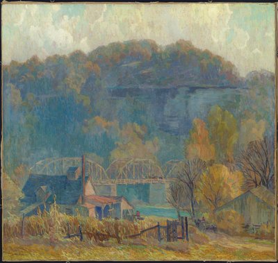 The Cliff at Morning, Ozarks (olja på duk) av Carl Rudolph Krafft