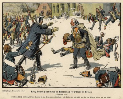 Fredrik den store av Preussen och general Zieten på morgonen efter slaget vid Torgau av Carl Röchling