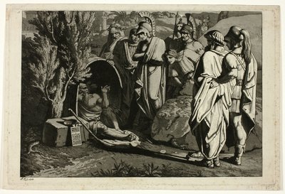 Diogenes i sitt badkar med Alexander och hans generaler av Carl Russ