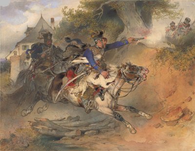 Den födosökande husaren, 1840 av Carl Schindler