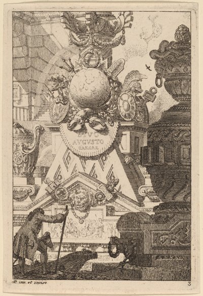 Fantasi om en antik trofé till Augustus av Carl Schütz