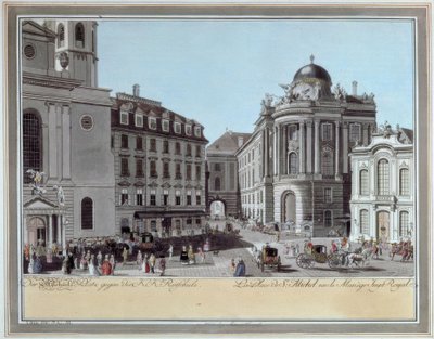 Michaelsplatz mot K.K. Ridskola av Carl Schütz