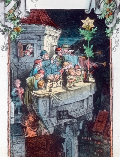 Ära åt Gud i den högsta himlen. Illustration av den tyske målaren och grafikern Fritz Richter (1904 - 1981). Bilddatum: cirka 1930. Carl Sinons arkiv av Carl Simon