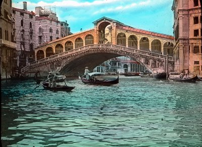 Italien, Venedig, Rialtobron och Canal Grande, bilddatum: cirka 1910. Carl Simon-arkivet av Carl Simon