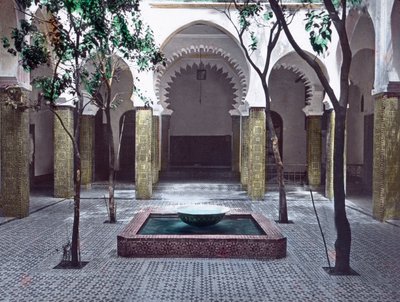 Norra Marocko, Tanger, ambassadens innergård, bilddatum: ca 1910. Carl Simon-arkivet av Carl Simon