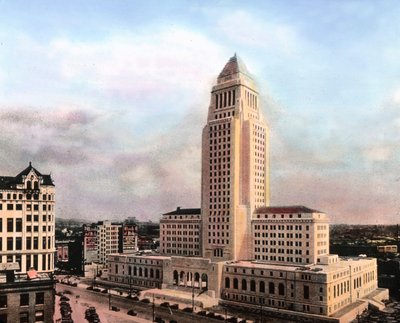 Amerikas Förenta Stater, Kalifornien, Los Angeles City Hall, byggt mellan 1926 - 1928, bilddatum: cirka 1931. Carl Simon-arkivet av Carl Simon