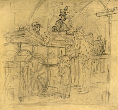 Resande, mitten av slutet av 1800-talet, c1924. av Carl Spitzweg