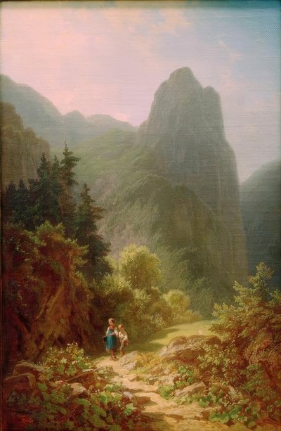 Bergsskolelever vid Ammergau Kofel av Carl Spitzweg