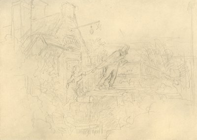 Der Zechpreller, mitten av slutet av 1800-talet, c1924. av Carl Spitzweg