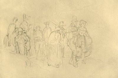 Införda zigenare, mitten av slutet av 1800-talet, c1924. av Carl Spitzweg