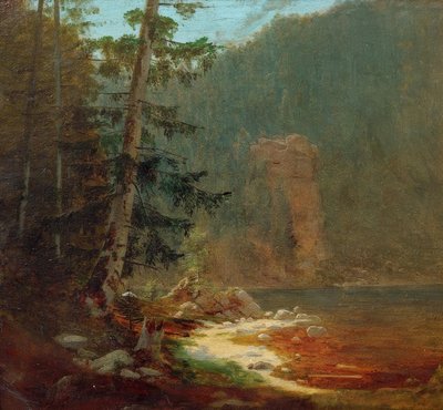 Klippravin med bäck nära Lenggries av Carl Spitzweg