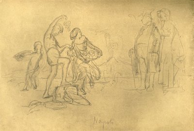 Fremde i Italien, mitten av slutet av 1800-talet, c1924. av Carl Spitzweg