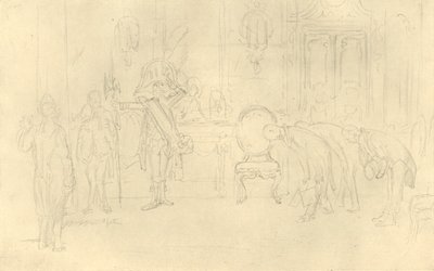 I Hans Höghets förkammare, mitten av slutet av 1800-talet, c1924. av Carl Spitzweg
