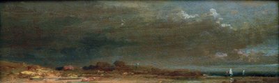 Landskap vid sjön - Chiemsee landskap av Carl Spitzweg