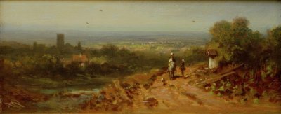 Landskap med en ryttare av Carl Spitzweg