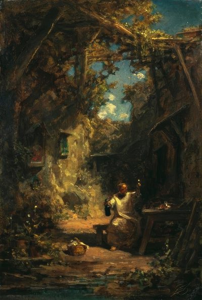 Munk på vinprovningen av Carl Spitzweg
