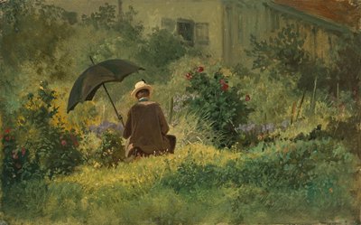 Målaren i trädgården, ca 1860 (olja på duk) av Carl Spitzweg