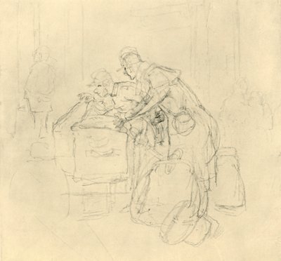 Zollvisitation II, mitten av slutet av 1800-talet, c1924. av Carl Spitzweg