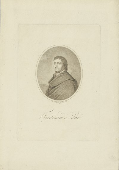 Porträtt av Ferdinando Paer 1771-1839, 1802. av Carl Traugott Riedel