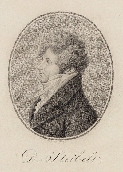 Porträtt av pianisten och kompositören Daniel Steibelt 1765-1823, 1809. av Carl Traugott Riedel