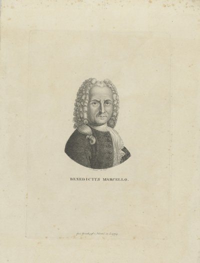 Porträtt av kompositören Benedetto Marcello 1686-1739, ca. 1795. av Carl Traugott Riedel