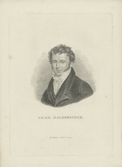Porträtt av kompositören Friedrich Kalkbrenner 1785-1849, ca 1821. av Carl Traugott Riedel