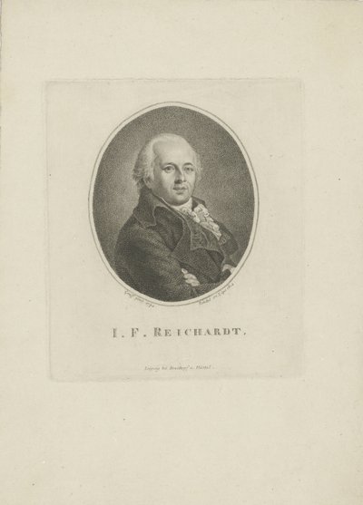Porträtt av kompositören Johann Friedrich Reichardt 1752-1814, 1814. av Carl Traugott Riedel