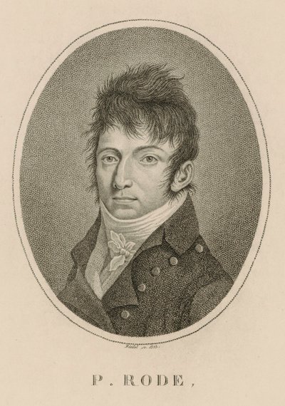 Porträtt av kompositören Pierre Jacques Joseph Rode 1774-1830, 1813. av Carl Traugott Riedel