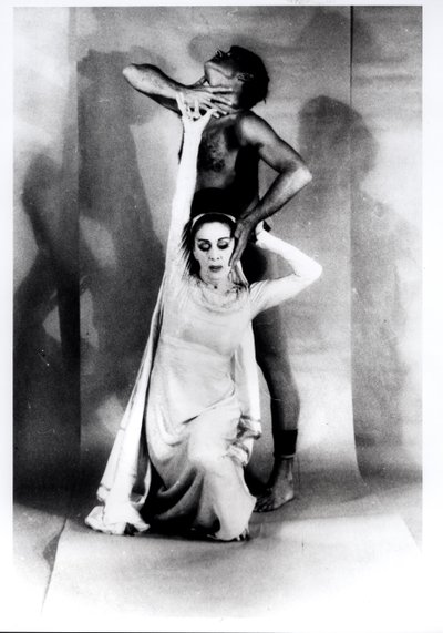 Martha Graham (1894-1991) och Bertram Ross (1920-2003) i "Visionary Recital", 27 juni 1961 (silvergelatintryck) av Carl Van Vechten