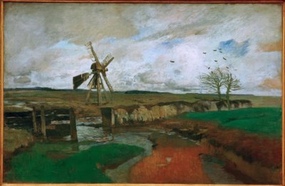 Landskap med väderkvarn av Carl Vinnen